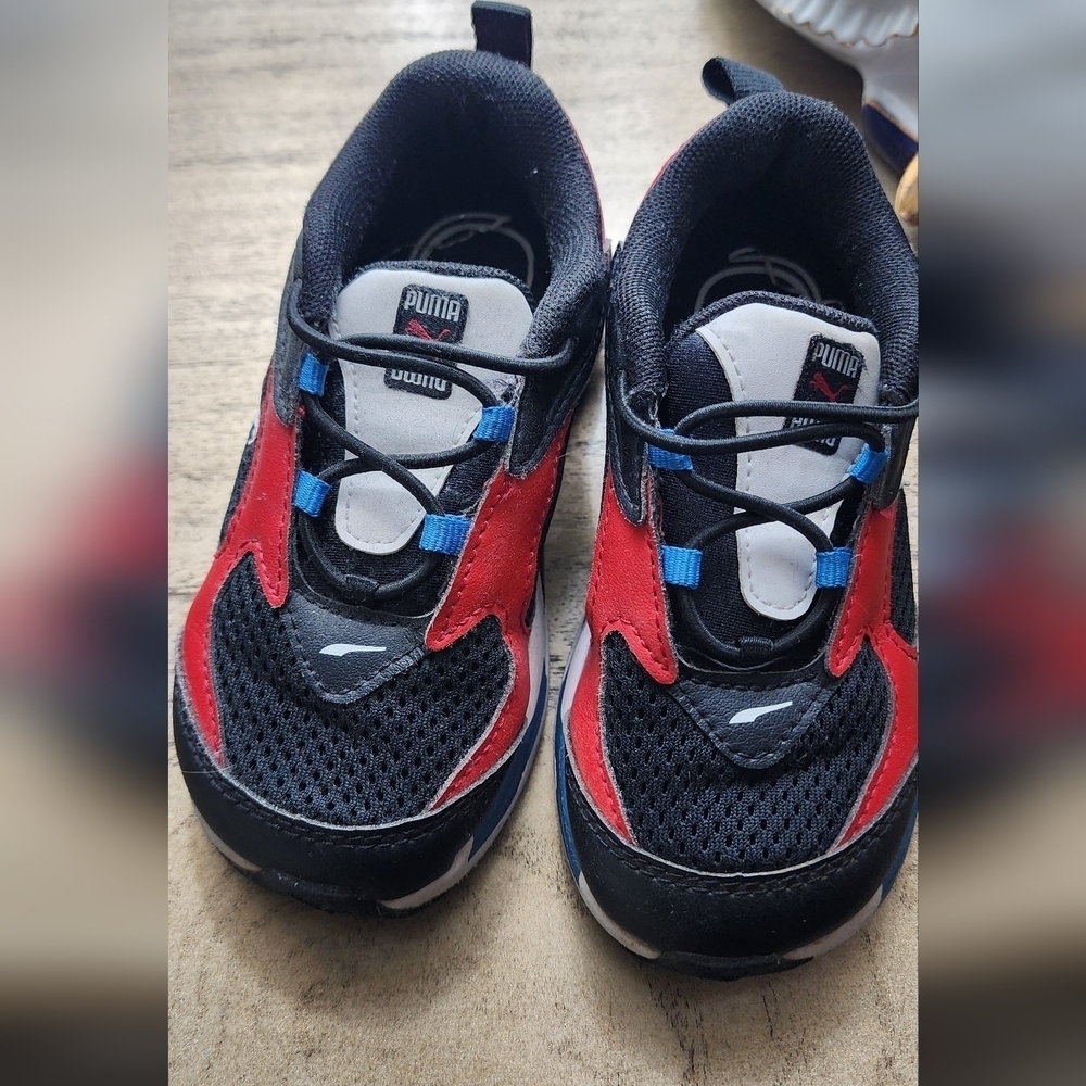 Puma Kids Black and Red Sneakers